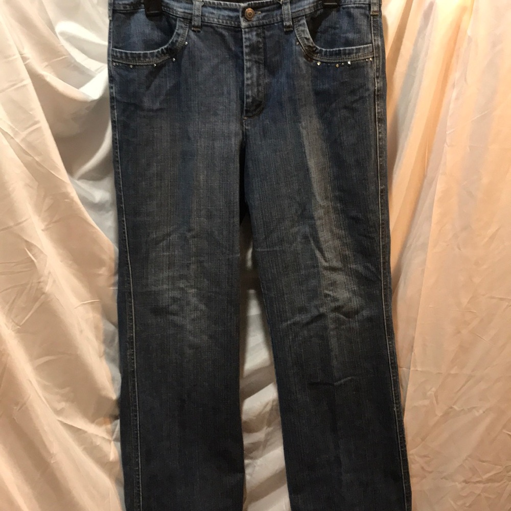 Faded blue denim trouser jeans